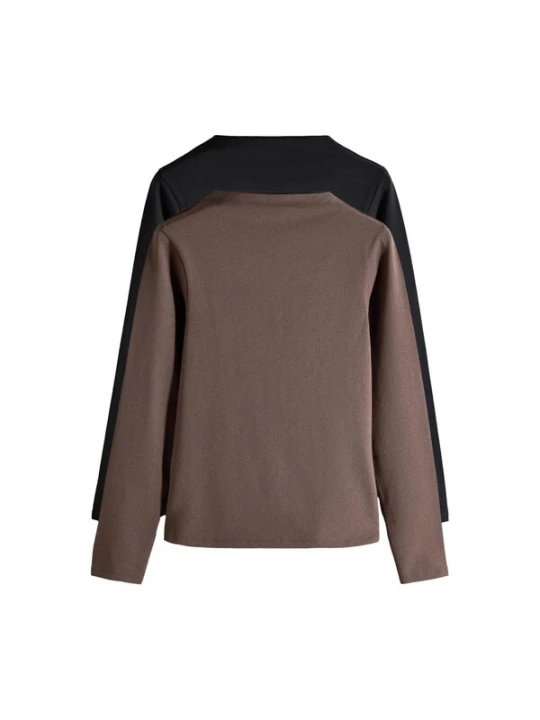 Foto van product The Set Shirt chocoladebruin / zwart
