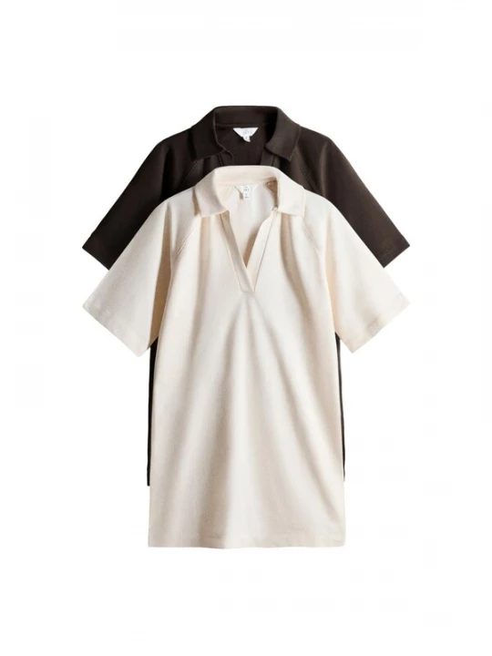Foto van product The Set Shirt crème / donkerbruin