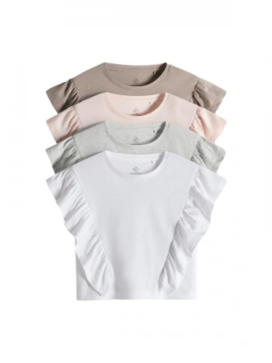 Foto van product The Set Shirt donkerbeige / grijs gemêleerd / perzik / wit