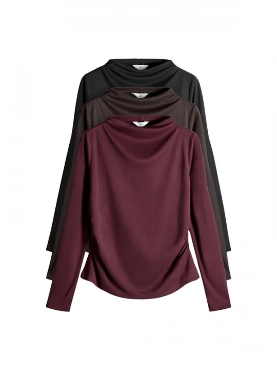 Foto van product The Set Shirt donkerbruin / bourgogne / zwart
