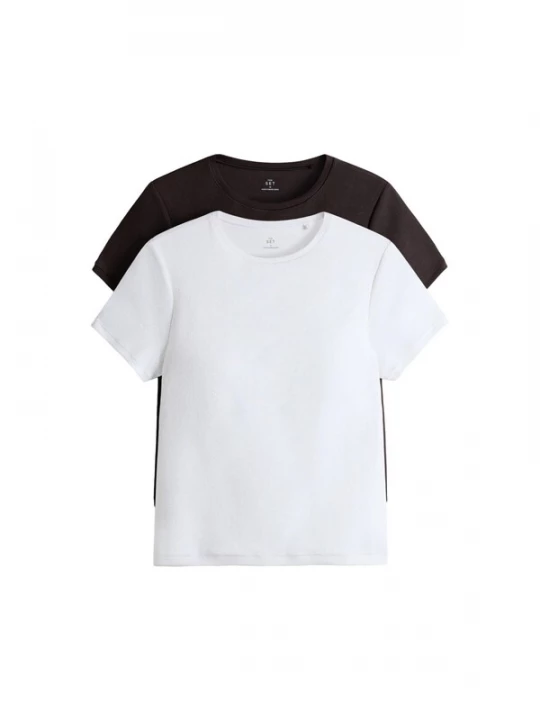 Foto van product The Set Shirt donkerbruin / wit