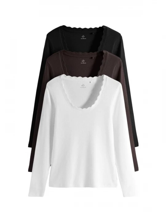 Foto van product The Set Shirt donkerbruin / zwart / wit