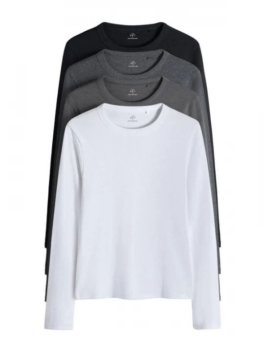 Foto van product The Set Shirt donkergrijs / grijs gemêleerd / zwart / wit