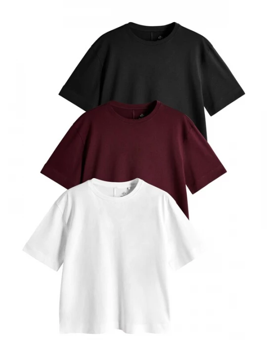 Foto van product The Set Shirt donkerrood / zwart / wit