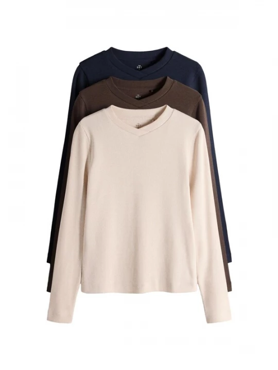Foto van product The Set Shirt ecru / marine / chocoladebruin