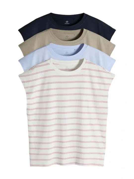 Foto van product The Set Shirt ecru / navy / lichtblauw / taupe