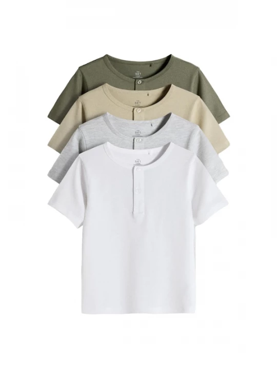 Foto van product The Set Shirt grijs gemêleerd / groen / kaki / olijfgroen