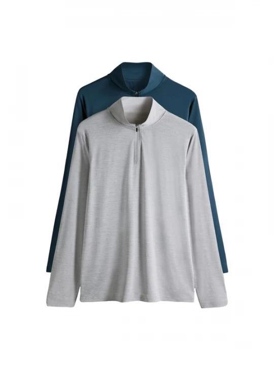Foto van product The Set Shirt grijs gemêleerd / petrol