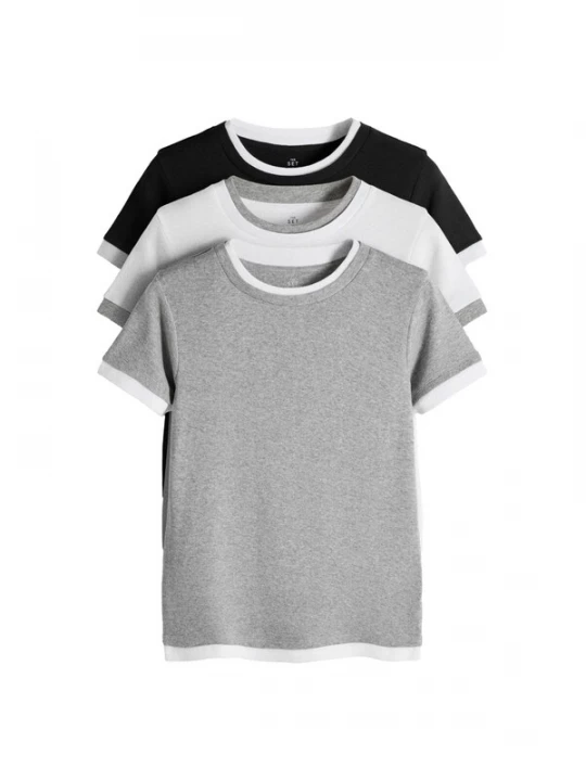 Foto van product The Set Shirt grijs gemêleerd / zwart / wit