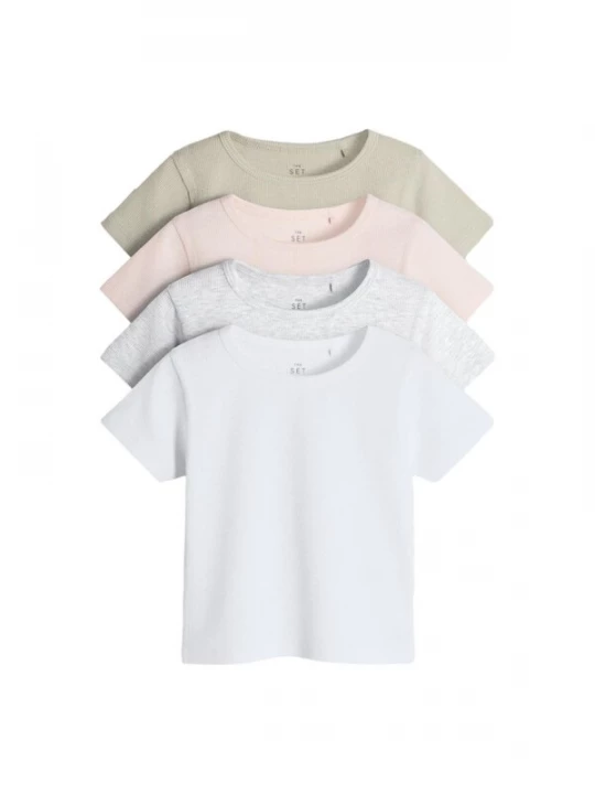 Foto van product The Set Shirt grijs / mintgroen / koraal / wit