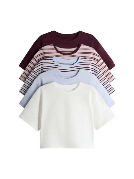 Foto van product The Set Shirt lichtblauw / wijnrood / wit