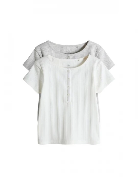 Foto van product The Set Shirt lichtgrijs / wit