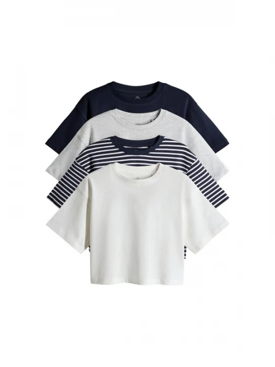 Foto van product The Set Shirt marine / donkerblauw / grijs gemêleerd / wit