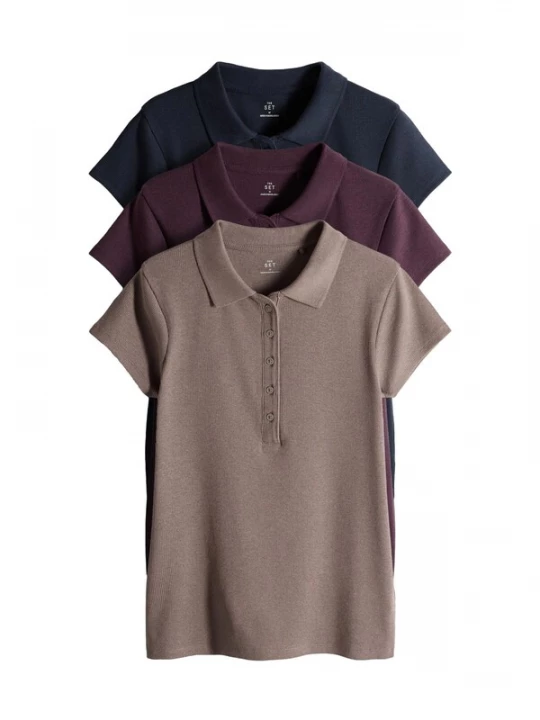 Foto van product The Set Shirt nachtblauw / mokka / cyclaam