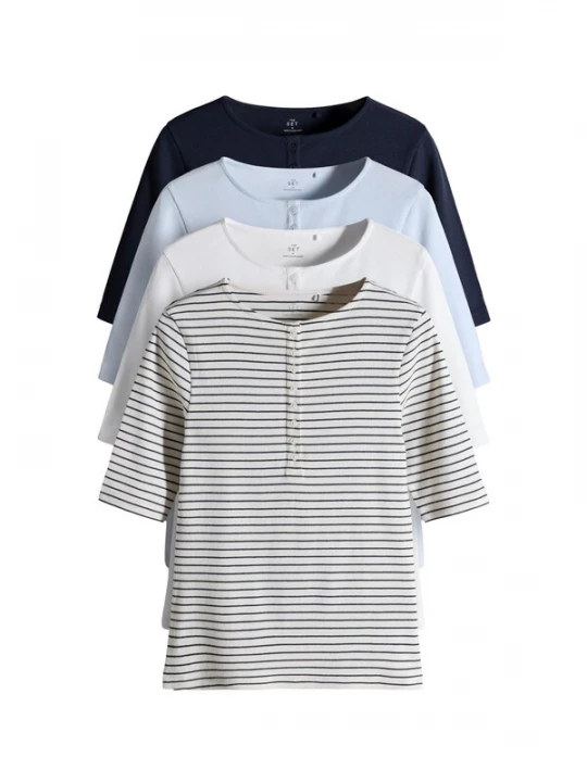 Foto van product The Set Shirt navy / hemelsblauw / wit