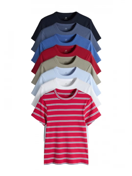 Foto van product The Set Shirt navy / kaki / rood / wit
