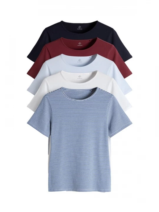 Foto van product The Set Shirt navy / pastelblauw / donkerrood / wit
