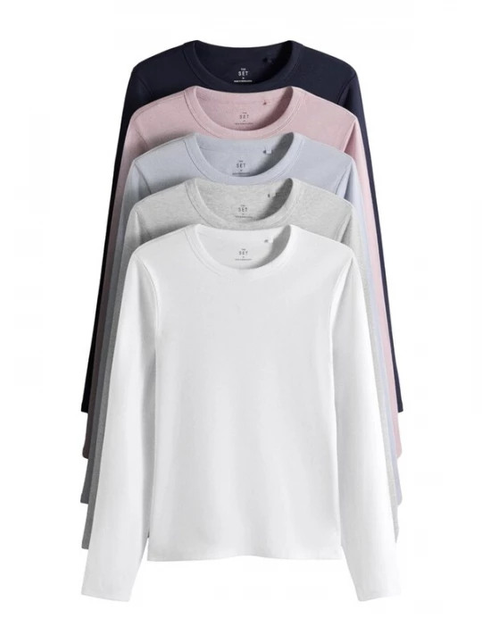 Foto van product The Set Shirt pastelblauw / grijs gemêleerd / rosa / bourgogne / wit