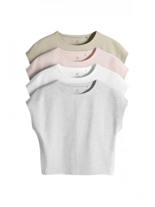 Foto van product The Set Shirt sand / grijs gemêleerd / rosa / wit