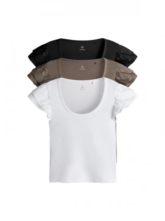 Foto van product The Set Shirt taupe / zwart / wit