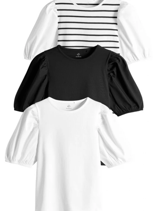 Foto van product The Set Shirt zwart / wit