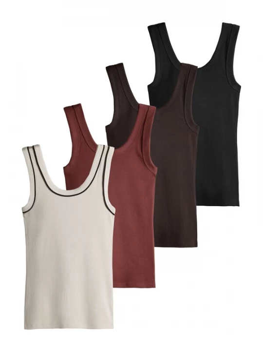 Foto van product The Set Top beige / chocoladebruin / donkerbruin / rood