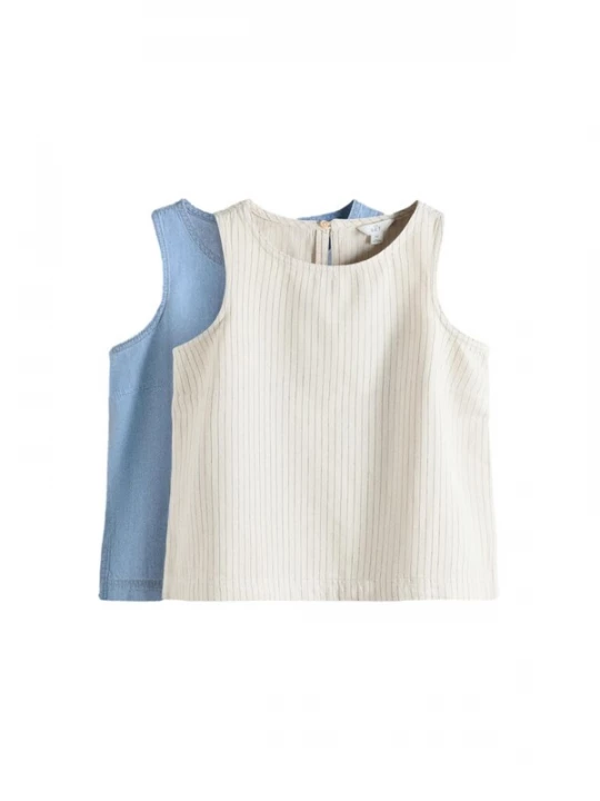 Foto van product The Set Top blauw denim / grijs / offwhite