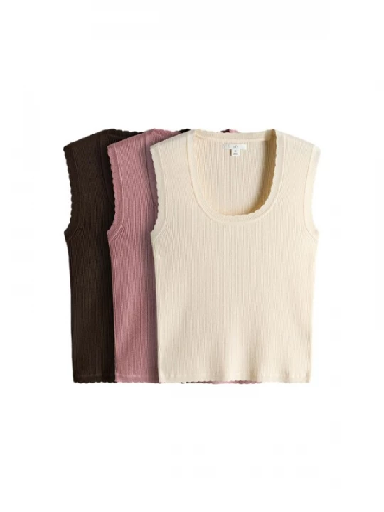 Foto van product The Set Top crème / bruin / rosa