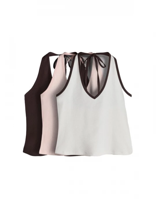 Foto van product The Set Top ecru / donkerbruin / pastelroze