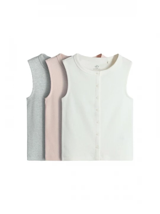 Foto van product The Set Top grijs / rosa / wit