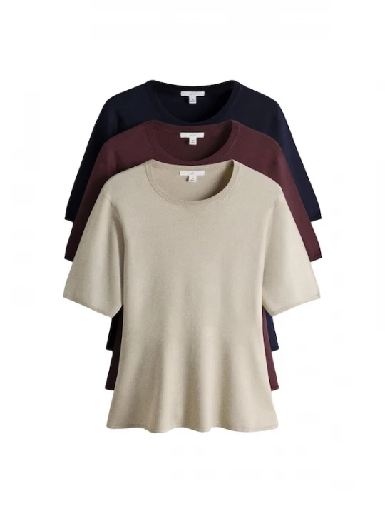Foto van product The Set Trui navy / taupe / pruim
