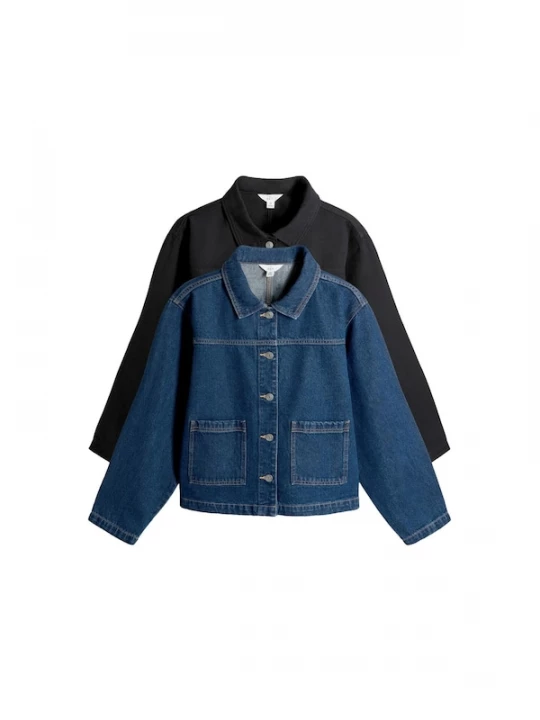 Foto van product The Set Tussenjas blauw denim / zwart