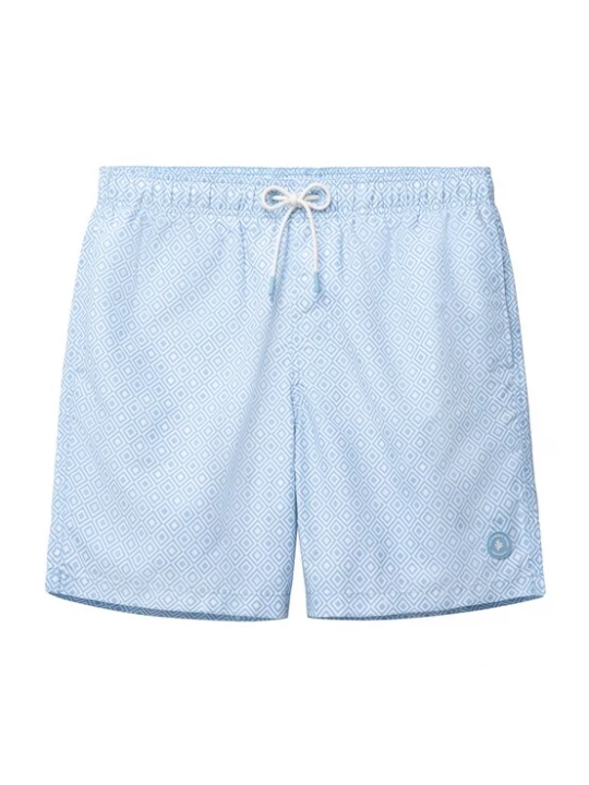 Foto van product The Sunshine Brand Zwemshorts 'Mike Geo' lichtblauw / wit