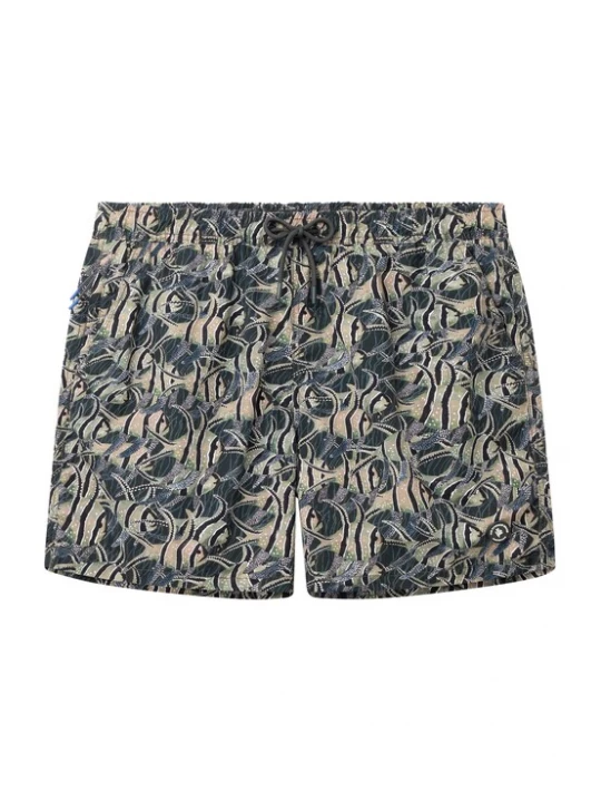 Foto van product The Sunshine Brand Zwemshorts 'Nate' beige / donkerblauw / donkergroen