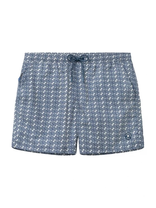 Foto van product The Sunshine Brand Zwemshorts 'Nate Geo Waves' opaal / wit