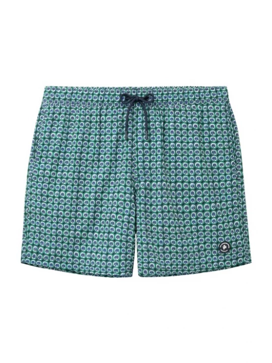 Foto van product The Sunshine Brand Zwemshorts 'Scott Batic Lotus' blauw / jade groen / wit