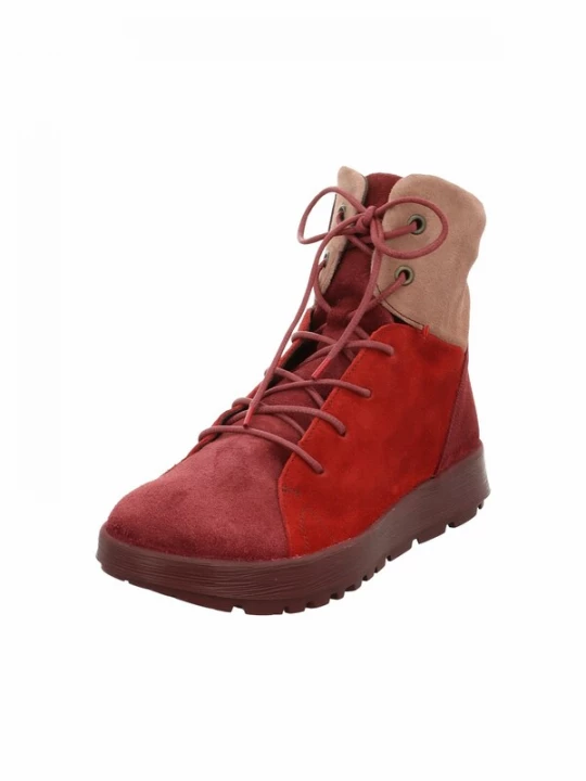Foto van product THINK! Enkellaarsjes beige / rood