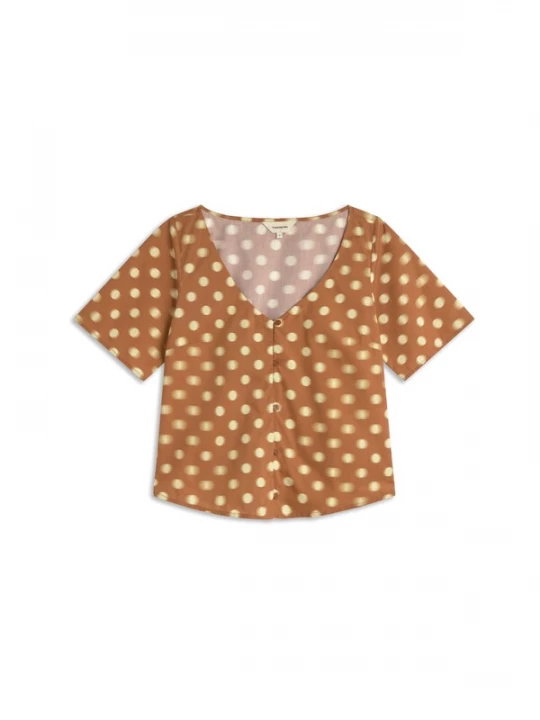 Foto van product Thinking MU Blouse 'LEIA' bruin / natuurwit