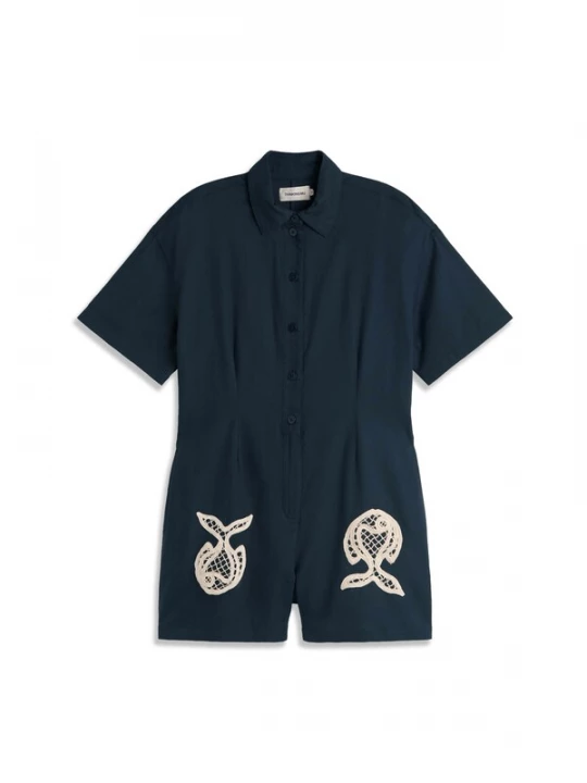 Foto van product Thinking MU Jumpsuit ' ROBERTA ' navy / offwhite
