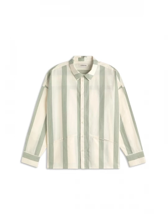 Foto van product Thinking MU Overhemd 'JIM' groen / offwhite