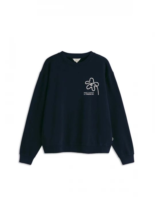Foto van product Thinking MU Sweatshirt 'Flower Rope' navy / wit