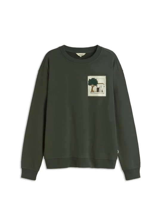 Foto van product Thinking MU Sweatshirt 'Leon' bruin / donkergroen / natuurwit