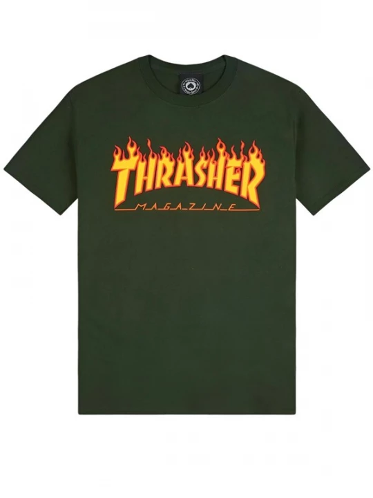 Foto van product THRASHER Shirt 'FLAME' groen