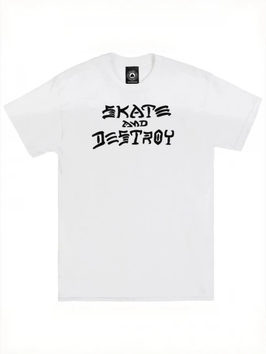 Foto van product THRASHER Shirt 'SKATE AND DESTROY' wit