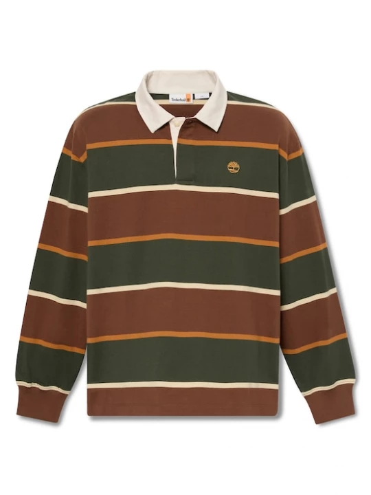 Foto van product TIMBERLAND Shirt 'Rugby' lichtbeige / bruin / donkergroen / oranje