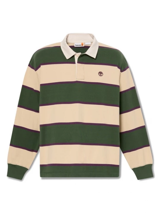 Foto van product TIMBERLAND Shirt 'Rugby' lichtbeige / donkergroen / lila