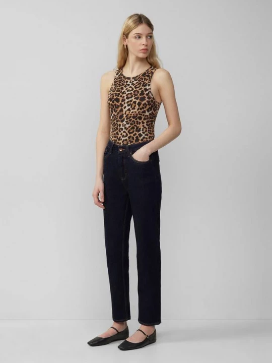Foto van product Tizie enkellange jeans / slim fit / hoge taille / toelopende pijpen / inch maten QS blauw
