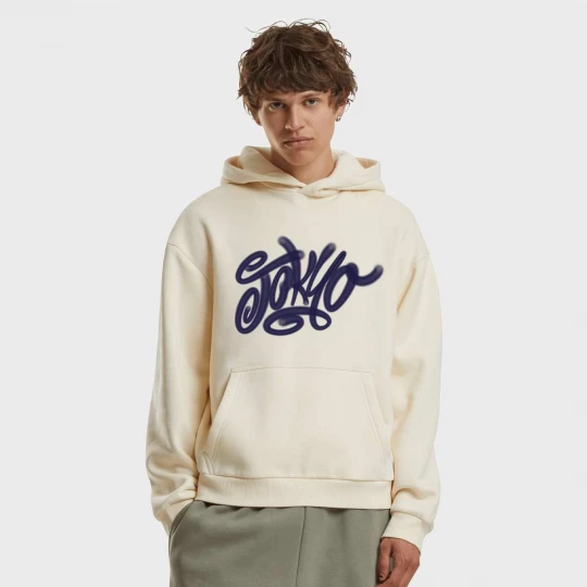 Foto van product Tokyo Tagged Graffiti Fluffy Hoody Mister Tee beżowy