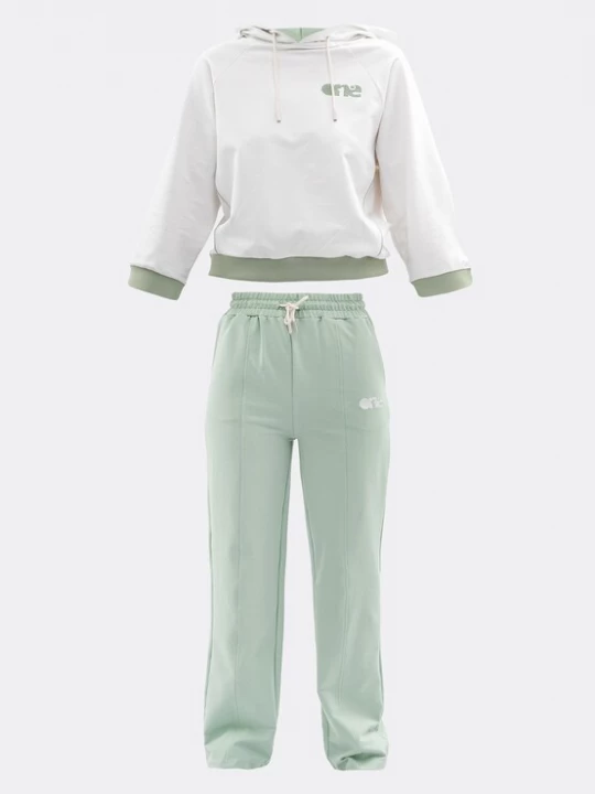 Foto van product Tom Barron Joggingpak groen / wit