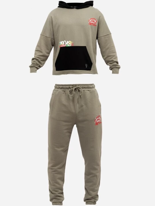 Foto van product Tom Barron Joggingpak olijfgroen / gemengde kleuren